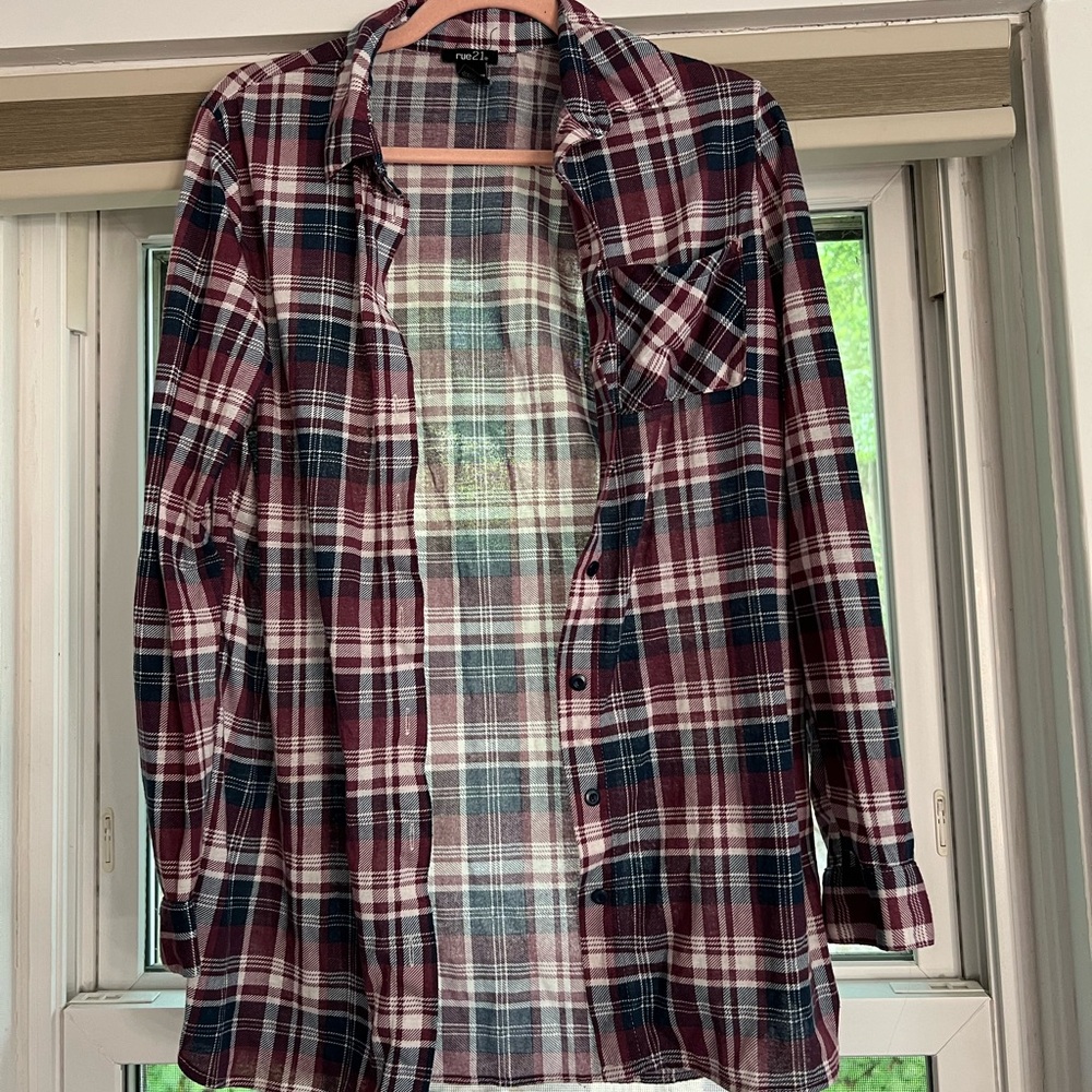 Purple button down flannel